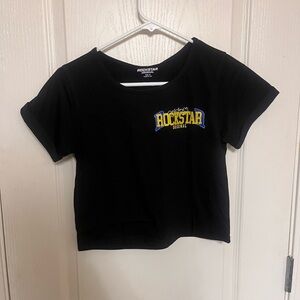 Black Rockstar Energy Crop Top